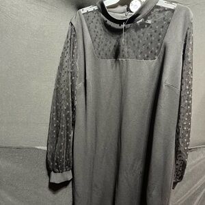 Ashley Stewart Black Textured Dress